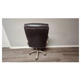 Used Brown Faux Leather Office Chair with Peeling Seat Used Brown Faux Leather Office Chair with Peeling Seat