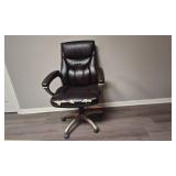 Used Brown Faux Leather Office Chair with Peeling Seat Used Brown Faux Leather Office Chair with Peeling Seat