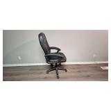 Black Faux Leather Adjustable Office Chair with Armrests Black Faux Leather Adjustable Office Chair with Armrests