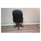 Black Faux Leather Adjustable Office Chair with Armrests Black Faux Leather Adjustable Office Chair with Armrests