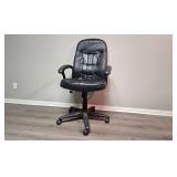 Black Faux Leather Adjustable Office Chair with Armrests Black Faux Leather Adjustable Office Chair with Armrests