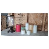 Glass Hurricane Candle Holder with Assorted Pillar Candles Glass Hurricane Candle Holder with Assorted Pillar Candles