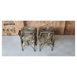 Set of Decorative Metal and Glass Candle Holders with Grape Motif Set of Decorative Metal and Glass Candle Holders with Grape Motif