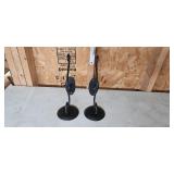 Candle Holder Set with Glass Votive Stand and Pair of Black Metal Scroll Holders Candle Holder Set with Glass Votive Stand and Pair of Black Metal Scroll Holders