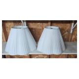 Set of 2 White Pleated Pleather Lamp Shades Set of 2 White Pleated Pleather Lamp Shades