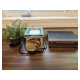 Decorative Fish Motif Electric Wax Warmer, Faux Plant, and 2 Hardcover Books Set Decorative Fish Motif Electric Wax Warmer, Faux Plant, and 2 Hardcover Books Set