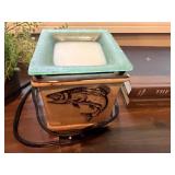 Decorative Fish Motif Electric Wax Warmer, Faux Plant, and 2 Hardcover Books Set Decorative Fish Motif Electric Wax Warmer, Faux Plant, and 2 Hardcover Books Set