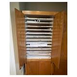 Large Oak Blueprint Storage Cabinet with Shelves and Cubbies, 73 in x 30 in x 27 in - no key Large Oak Blueprint Storage Cabinet with Shelves and Cubbies, 73 in x 30 in x 27 in - no key
