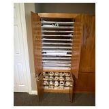 Large Oak Blueprint Storage Cabinet with Shelves and Cubbies, 73 in x 30 in x 27 in - no key Large Oak Blueprint Storage Cabinet with Shelves and Cubbies, 73 in x 30 in x 27 in - no key