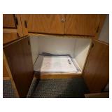 Large Oak Blueprint Storage Cabinet with Shelves and Lower Compartment - no key Large Oak Blueprint Storage Cabinet with Shelves and Lower Compartment - no key