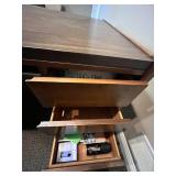 Wood Office Desk with Double Drawer Pedestals - No Key Wood Office Desk with Double Drawer Pedestals - No Key