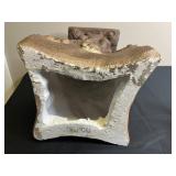 Garden-Style Plaster Fawn Figurine with Ornate Pedestal Garden-Style Plaster Fawn Figurine with Ornate Pedestal