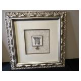 Framed Wall Art Lot Featuring Floral Painting by Blum and Ornate Architectural Print Framed Wall Art Lot Featuring Floral Painting by Blum and Ornate Architectural Print