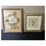 Framed Wall Art Lot Featuring Floral Painting by Blum and Ornate Architectural Print Framed Wall Art Lot Featuring Floral Painting by Blum and Ornate Architectural Print