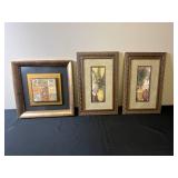 Set of 3 Framed Wall Art Prints Including Julia Hawkins Botanical Pair Set of 3 Framed Wall Art Prints Including Julia Hawkins Botanical Pair