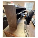Large Wood Reception Desk with Organizer Hutch and Drawers 72" Wide Large Wood Reception Desk with Organizer Hutch and Drawers 72" Wide