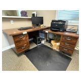L-Shaped Wooden Office Desk with Side Drawers - desk only L-Shaped Wooden Office Desk with Side Drawers - desk only