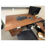 L-Shaped Wooden Office Desk with Side Drawers - desk only L-Shaped Wooden Office Desk with Side Drawers - desk only