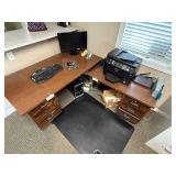L-Shaped Wooden Office Desk with Side Drawers - desk only L-Shaped Wooden Office Desk with Side Drawers - desk only