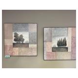 Set of 2 Framed Landscape Prints with Trees 26x27 Inches Set of 2 Framed Landscape Prints with Trees 26x27 Inches