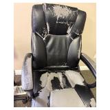 Set of 2 Office Chairs Including High-Back Faux Leather and Gray Fabric Chair Set of 2 Office Chairs Including High-Back Faux Leather and Gray Fabric Chair