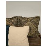 Set of Decorative Throw Pillows in Mixed Fabrics Set of Decorative Throw Pillows in Mixed Fabrics
