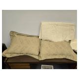Set of Decorative Paisley Throw Pillows with Cream Covers Set of Decorative Paisley Throw Pillows with Cream Covers