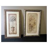 Framed Floral Wall Art Set - Italian Topiary and Albena Roses, 29 x 17 Inches Framed Floral Wall Art Set - Italian Topiary and Albena Roses, 29 x 17 Inches