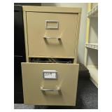 Tan 2-Drawer Metal Filing Cabinet 29x15x25 Inches Tan 2-Drawer Metal Filing Cabinet 29x15x25 Inches