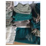 Collection of Assorted Bath and Hand Towels with Decorative Trim Collection of Assorted Bath and Hand Towels with Decorative Trim
