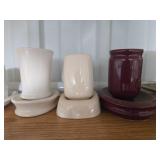 Collection of Ceramic and Metal Toothbrush Holders with Cups Collection of Ceramic and Metal Toothbrush Holders with Cups