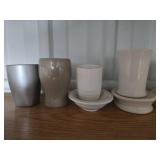 Collection of Ceramic and Metal Toothbrush Holders with Cups Collection of Ceramic and Metal Toothbrush Holders with Cups