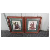 Lamp with Shade, 2 Framed Santa Prints, and Ornament Hangers Set Lamp with Shade, 2 Framed Santa Prints, and Ornament Hangers Set