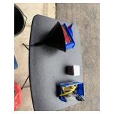 Garage Oil Change and Fluid Supplies Lot with Funnel, Gas Cans, Buckets, and More - content quantities unknown Garage Oil Change and Fluid Supplies Lot with Funnel, Gas Cans, Buckets, and More - content quantities unknown