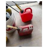 Garage Oil Change and Fluid Supplies Lot with Funnel, Gas Cans, Buckets, and More - content quantities unknown Garage Oil Change and Fluid Supplies Lot with Funnel, Gas Cans, Buckets, and More - content quantities unknown