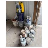 Collection of Paints, Buckets, Primers, and Industrial Supplies - content quantities unknown Collection of Paints, Buckets, Primers, and Industrial Supplies - content quantities unknown