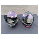 Pair of Full Face Motorcycle Helmets Bell Polaris and THH Large Pair of Full Face Motorcycle Helmets Bell Polaris and THH Large