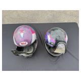 Pair of Full Face Motorcycle Helmets Bell Polaris and THH Large Pair of Full Face Motorcycle Helmets Bell Polaris and THH Large