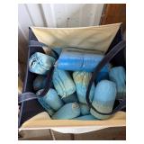 Outdoor Event Supplies Lot with Flags, Metal Stakes, and Disposable Booties Outdoor Event Supplies Lot with Flags, Metal Stakes, and Disposable Booties