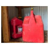 Set of Red Plastic Gas Cans Set of Red Plastic Gas Cans