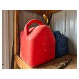 Set of Red Plastic Gas Cans Set of Red Plastic Gas Cans