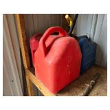 Set of Red Plastic Gas Cans Set of Red Plastic Gas Cans