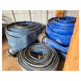 Set of Blue Layflat Discharge Hoses with Fittings Set of Blue Layflat Discharge Hoses with Fittings