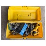 Assorted Plumbing and Electrical Supplies with Tool Box Assorted Plumbing and Electrical Supplies with Tool Box