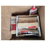Set of Wooden Shims, Insignia 3-Way Speaker, Knee Pads, Safety Goggles, and Glue Set of Wooden Shims, Insignia 3-Way Speaker, Knee Pads, Safety Goggles, and Glue