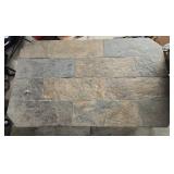 Rectangular Stone Top Patio Table with Ornate Metal Base 48x28 Inches Rectangular Stone Top Patio Table with Ornate Metal Base 48x28 Inches
