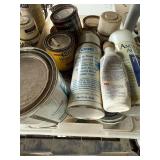 Collection of Assorted Paints, Stains, and Aerosol Lubricants - content quantities unknown Collection of Assorted Paints, Stains, and Aerosol Lubricants - content quantities unknown