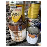 Collection of Assorted Paints, Stains, and Aerosol Lubricants - content quantities unknown Collection of Assorted Paints, Stains, and Aerosol Lubricants - content quantities unknown