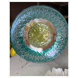 Glass Bowl Multi-Color Made inTurkey & Large Akcam Turkish Art Glass Decorative Bowl Iridescent White and Gold Glass Bowl Multi-Color Made inTurkey & Large Akcam Turkish Art Glass Decorative Bowl Iridescent White and Gold