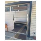 Excellent Mid-Century Chrome & Walnut Lighted Wet Bar & Etagere Excellent Mid-Century Chrome & Walnut Lighted Wet Bar & Etagere